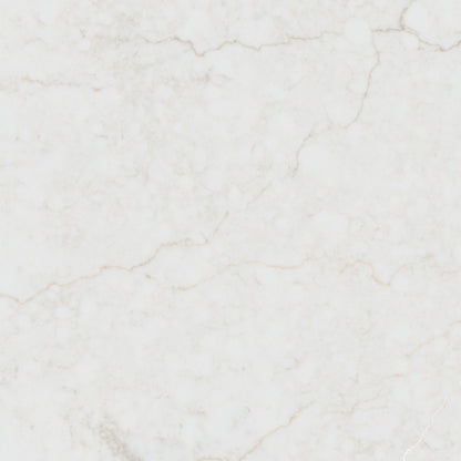 Calacatta Miraggio Cove Honed LumaLuxe Ultra quartz slab, close up of the surface