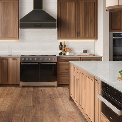 Calacatta Miraggio Cove LumaLuxe Ultra quartz kitchen countertop installed in a room setting