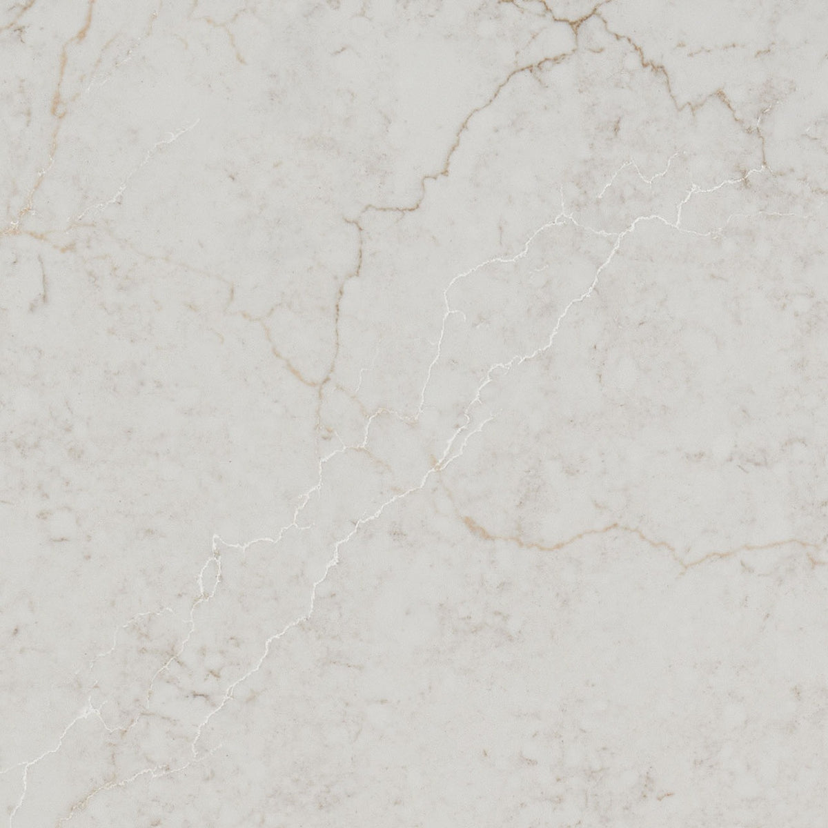Calacatta Miraggio Cove LumaLuxe Ultra quartz slab, close up of the surface