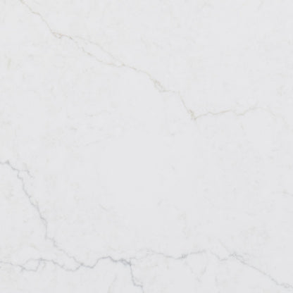 Calacatta Miraggio Duo Honed LumaLuxe Ultra quartz slab, close up of the surface
