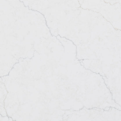 Calacatta Miraggio Duo LumaLuxe Ultra quartz slab, close up of the surface
