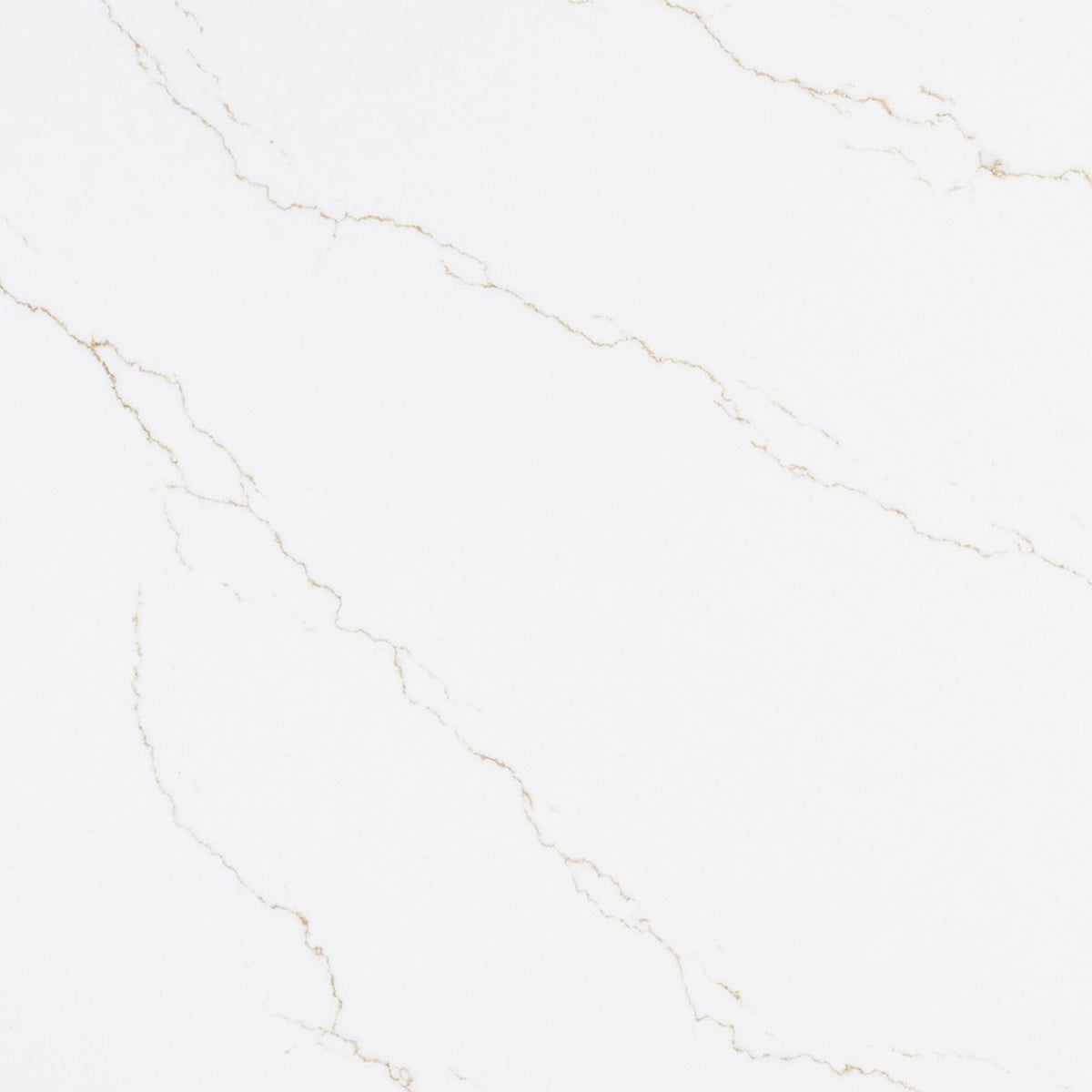 Calacatta Miraggio Gold LumaLuxe Ultra quartz slab, close up of the surface