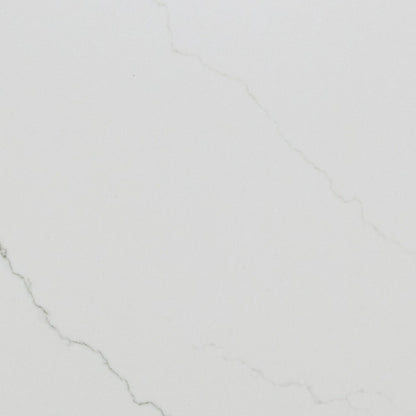 Calacatta Miraggio Honed LumaLuxe Ultra quartz slab, close up of the surface