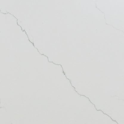 Calacatta Miraggio LumaLuxe Ultra quartz slab, close up of the surface