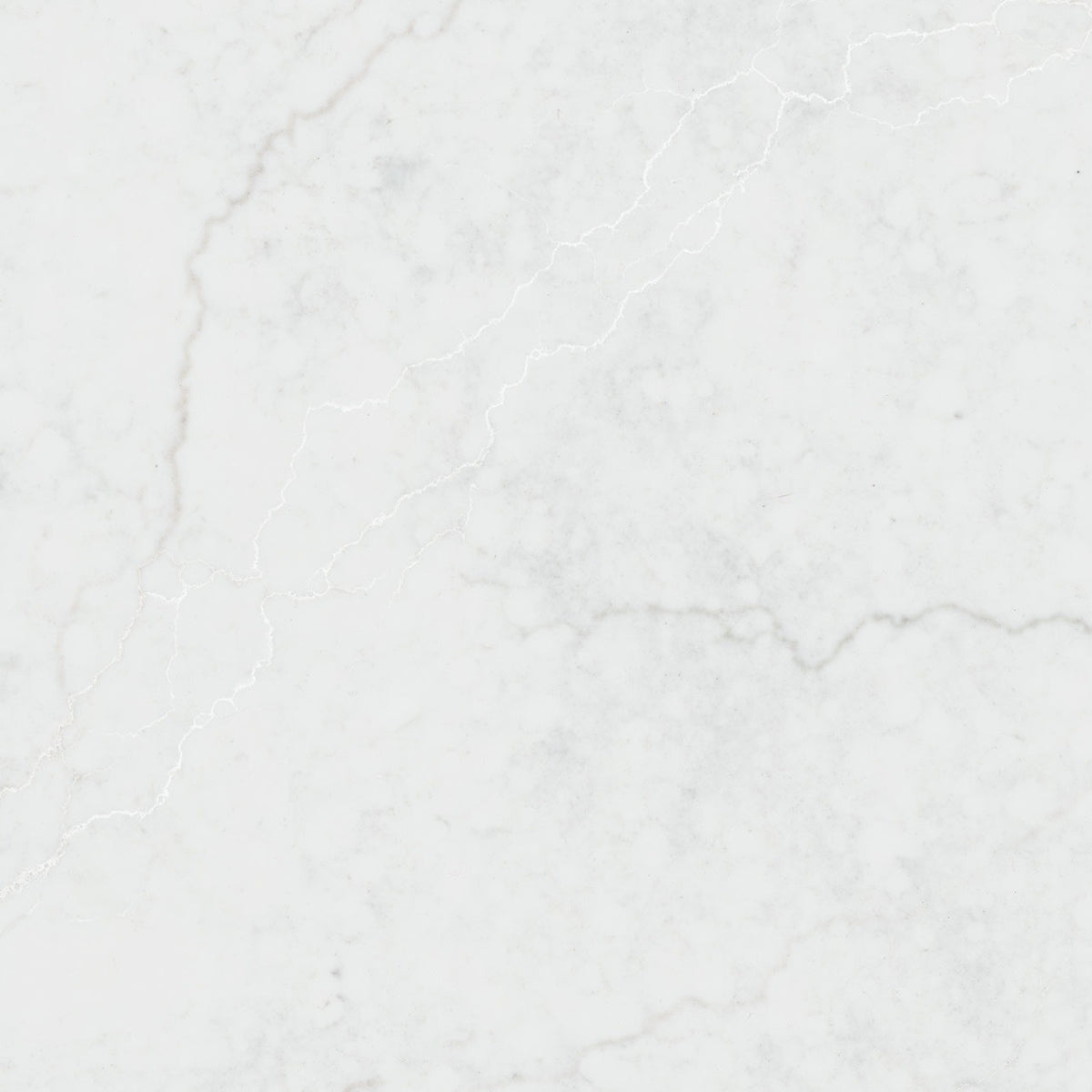 Calacatta Miraggio Lusso LumaLuxe Ultra quartz slab, close up of the surface