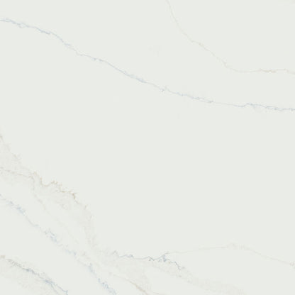 Calacatta Safyra quartz slab, close up of the surface