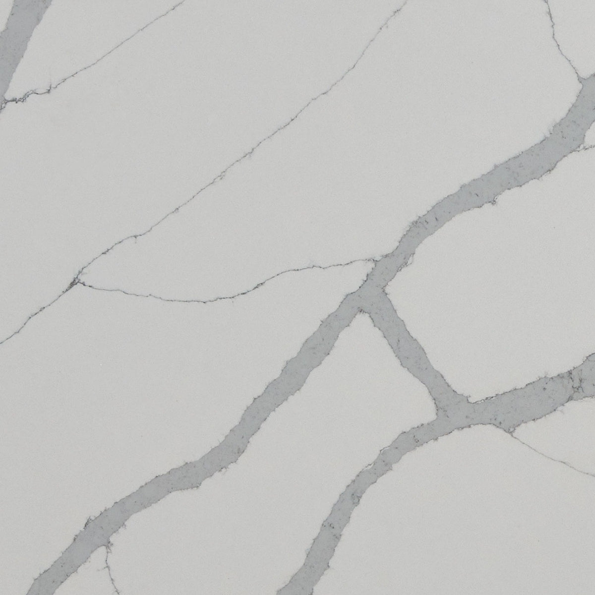 Calacatta Sierra quartz slab, close up of the surface