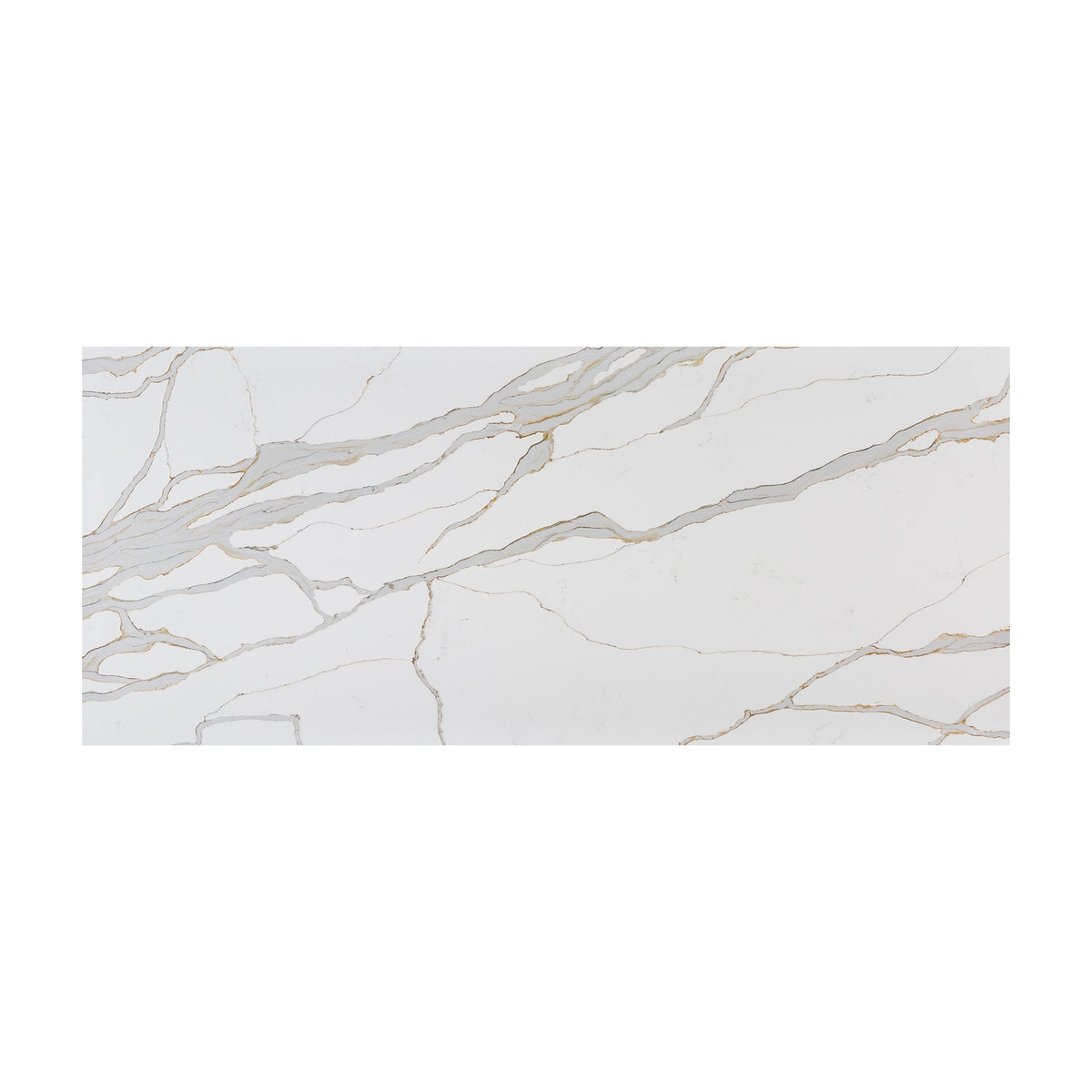 Calacatta Solessio LumaLuxe quartz slab, full slab view