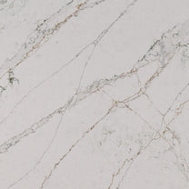 Calacatta Viraldi LumaLuxe Quartz Slab Sample | KBF Home Improvement