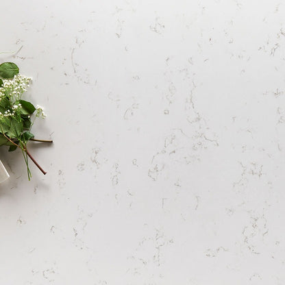Carrara Breve quartz countertop installed in a room setting