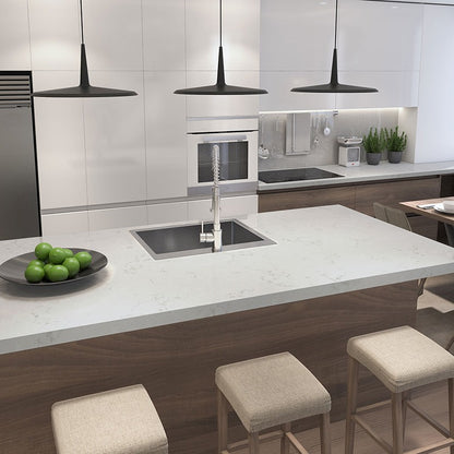 Carrara Breve quartz countertop installed in a room setting