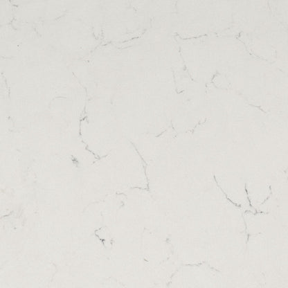 Carrara Delphi quartz slab, close up of the surface