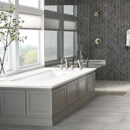 Carrara Marmi quartz countertop installed in a room setting