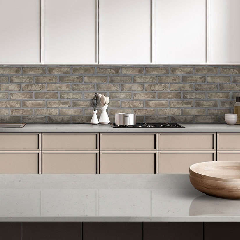 Carrara Miksa quartz countertop installed in a room setting