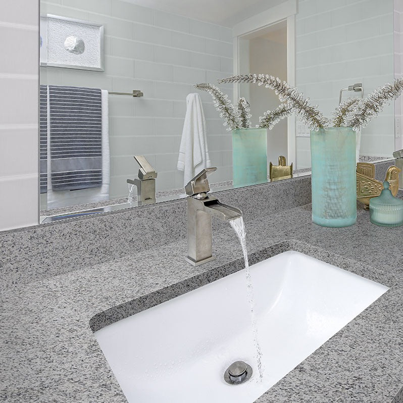 Ceara White granite countertop installed in a bathroom