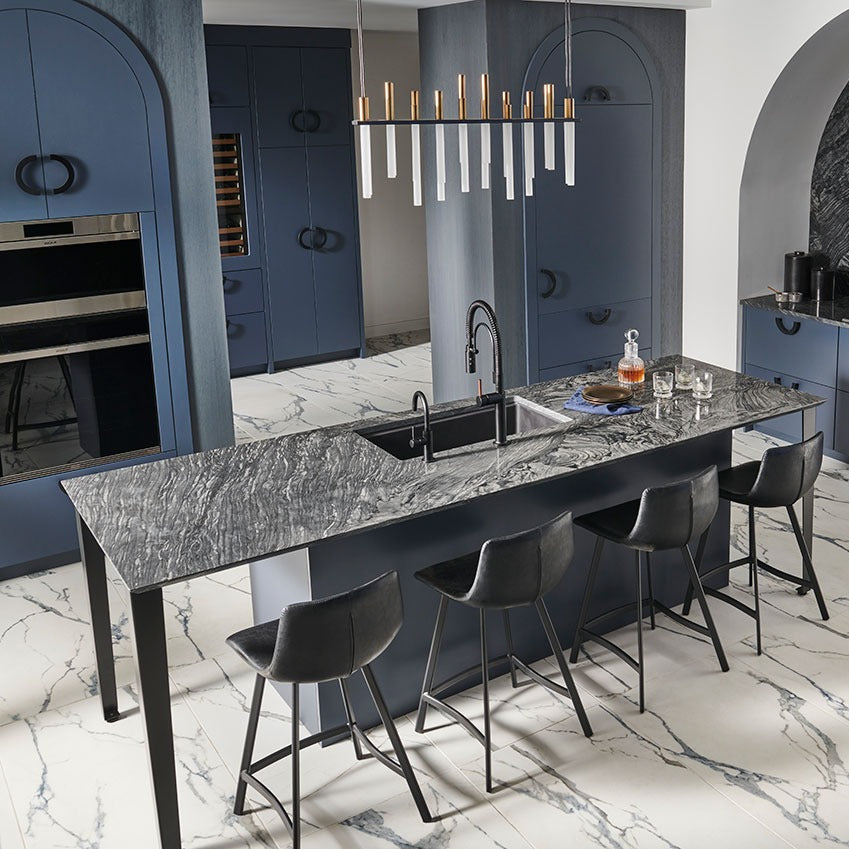 Cirrus Gray quartzite installed in a room setting