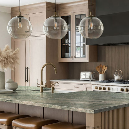 Costa Esmeralda granite countertop installed in a kitchen