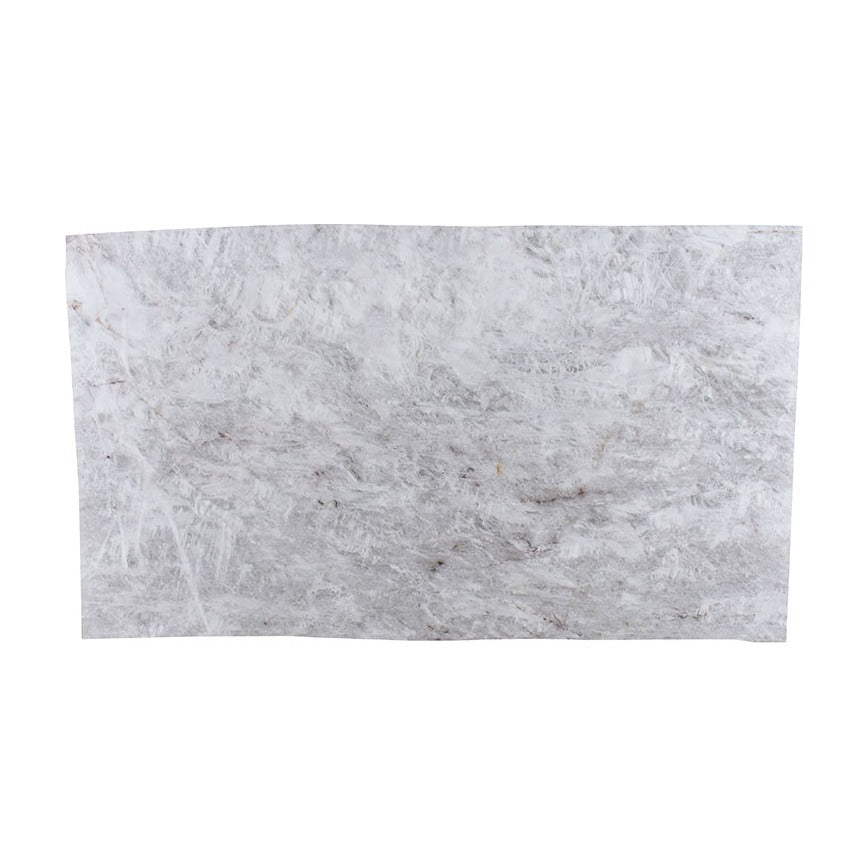 Cristallo quartzite slab, full slab view