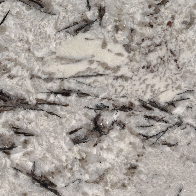 Delicatus White granite slab, close up of the surface
