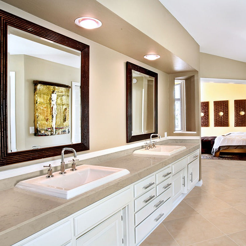 Durango Cream travertine installed in a room setting