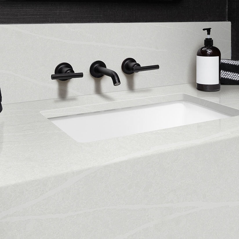 Eroluna quartz countertop installed in a room setting