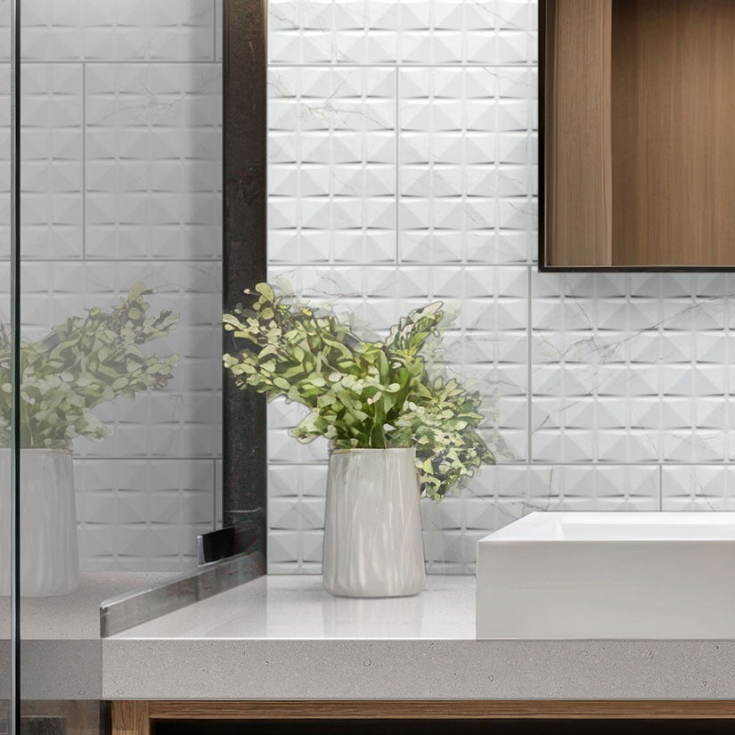 Fossil Gray Matte quartz countertop installed in a room setting