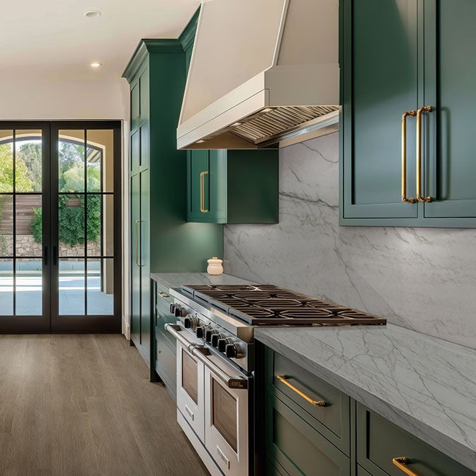 Gray Canyon quartzite installed in a room setting