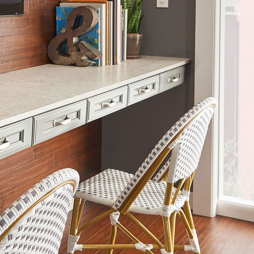 Gray Lagoon Concrete quartz countertop installed in a room setting