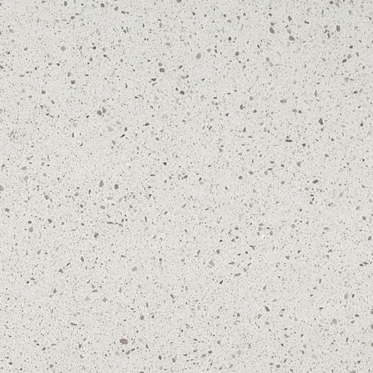 Iced White quartz slab, close up of the surface