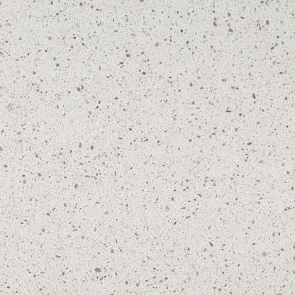 Iced White quartz slab, close up of the surface