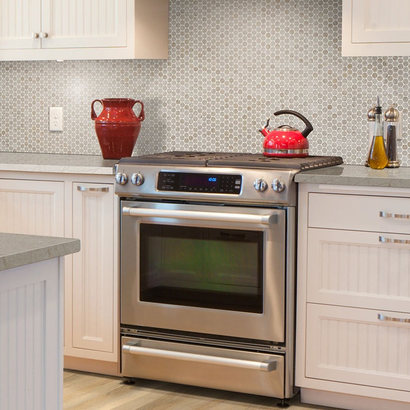 Lumataj LumaLuxe quartz kitchen countertop installed in a room setting