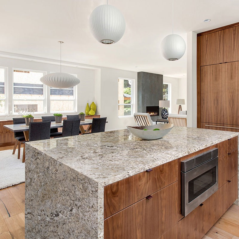 Makalu Bay granite countertop installed in a kitchen