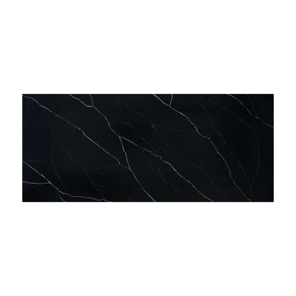 Marquina Midnight quartz slab, full slab view