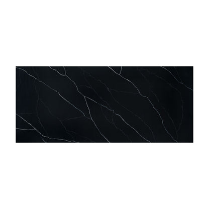 Marquina Midnight quartz slab, full slab view