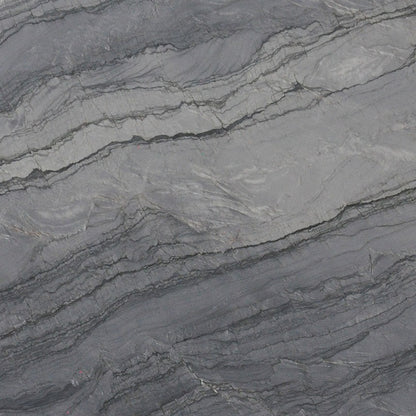 Mercury Gray quartzite slab, close up of the stone surface