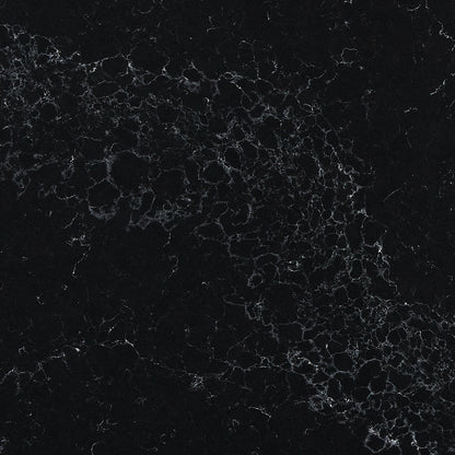 Midnight Corvo quartz slab, close up of the surface