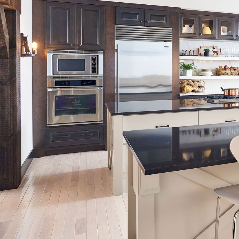 Midnight Majesty quartz countertop installed in a room setting