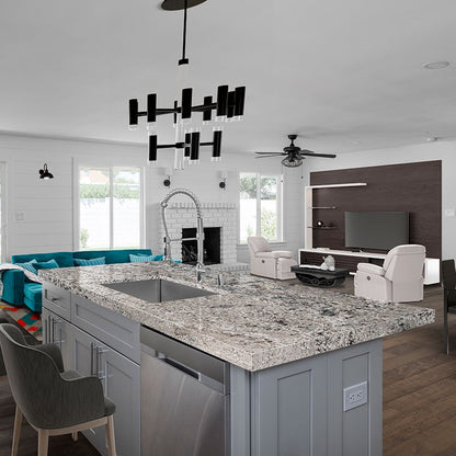 Mirage White granite countertop installed in a kitchen