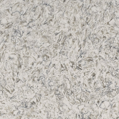 Montclair White quartz slab, close up of the surface
