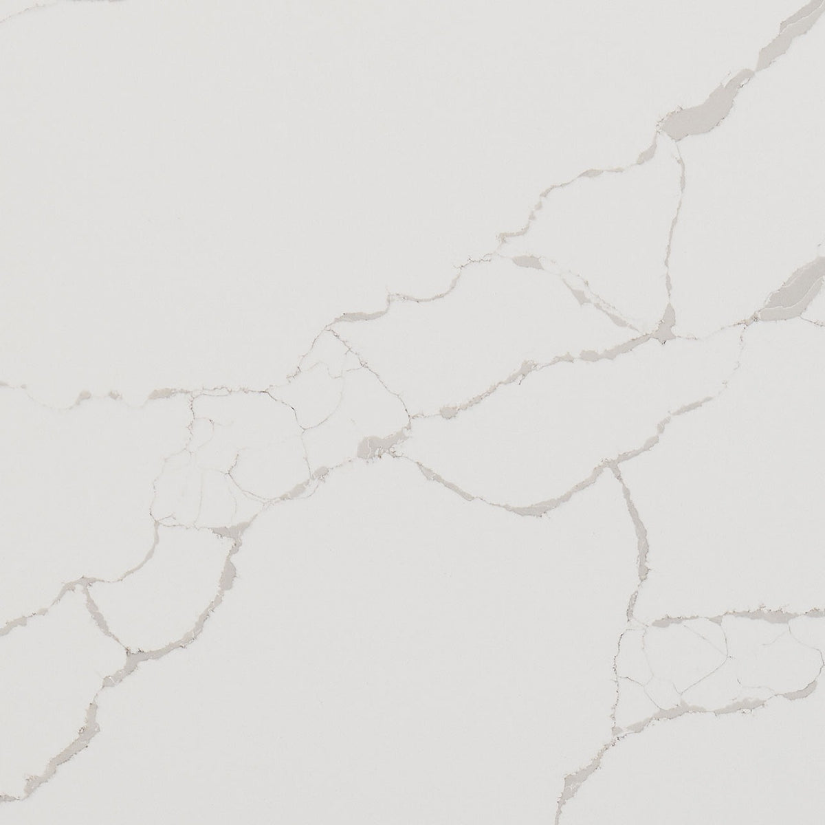 New Calacatta Laza quartz slab, close up of the surface