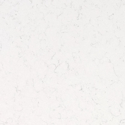 New Carrara Marmi quartz slab, close up of the surface