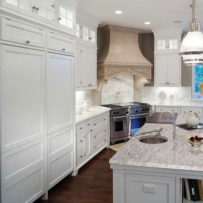 New River White granite countertop installed in a kitchen