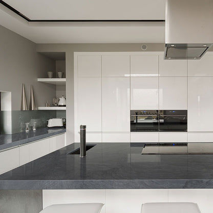 Platinum Black quartzite installed in a room setting
