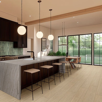 Sea Pearl quartzite countertop installed in a kitchen