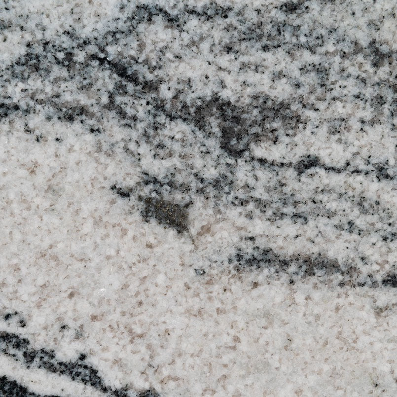 Silver Cloud granite slab, close up of the surface