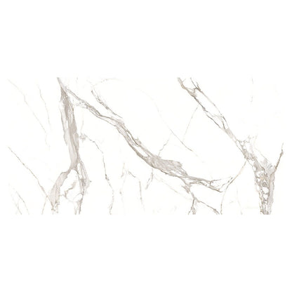 Statuario Bari porcelain slab in a polished finish, full slab view