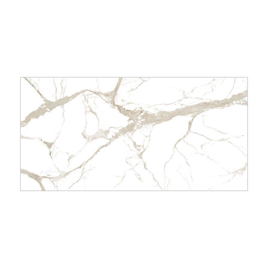 Statuario Gold porcelain slab, full slab view