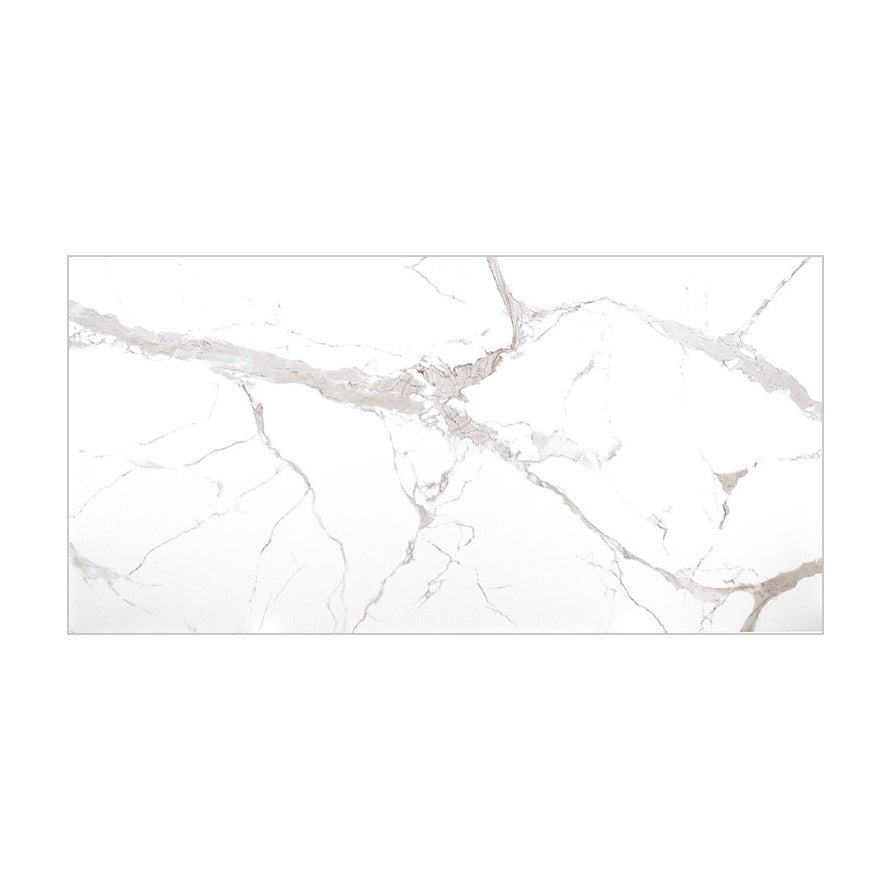 Statuario Silver porcelain slab, full slab view