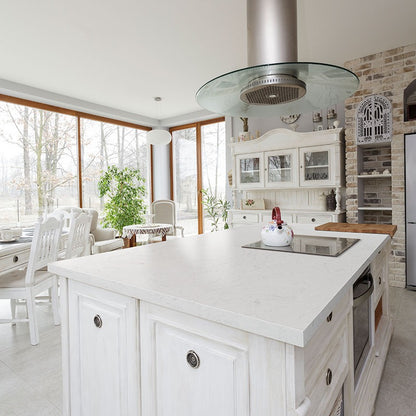 Vanilla Sky engineered marble installed in a room setting