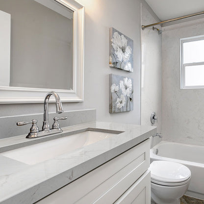 Vanilla Sky engineered marble installed in a room setting